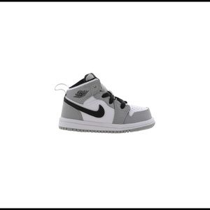 Jordan 1 Mid "Smoke Grey/Black/White" Toddler Boys' Shoe